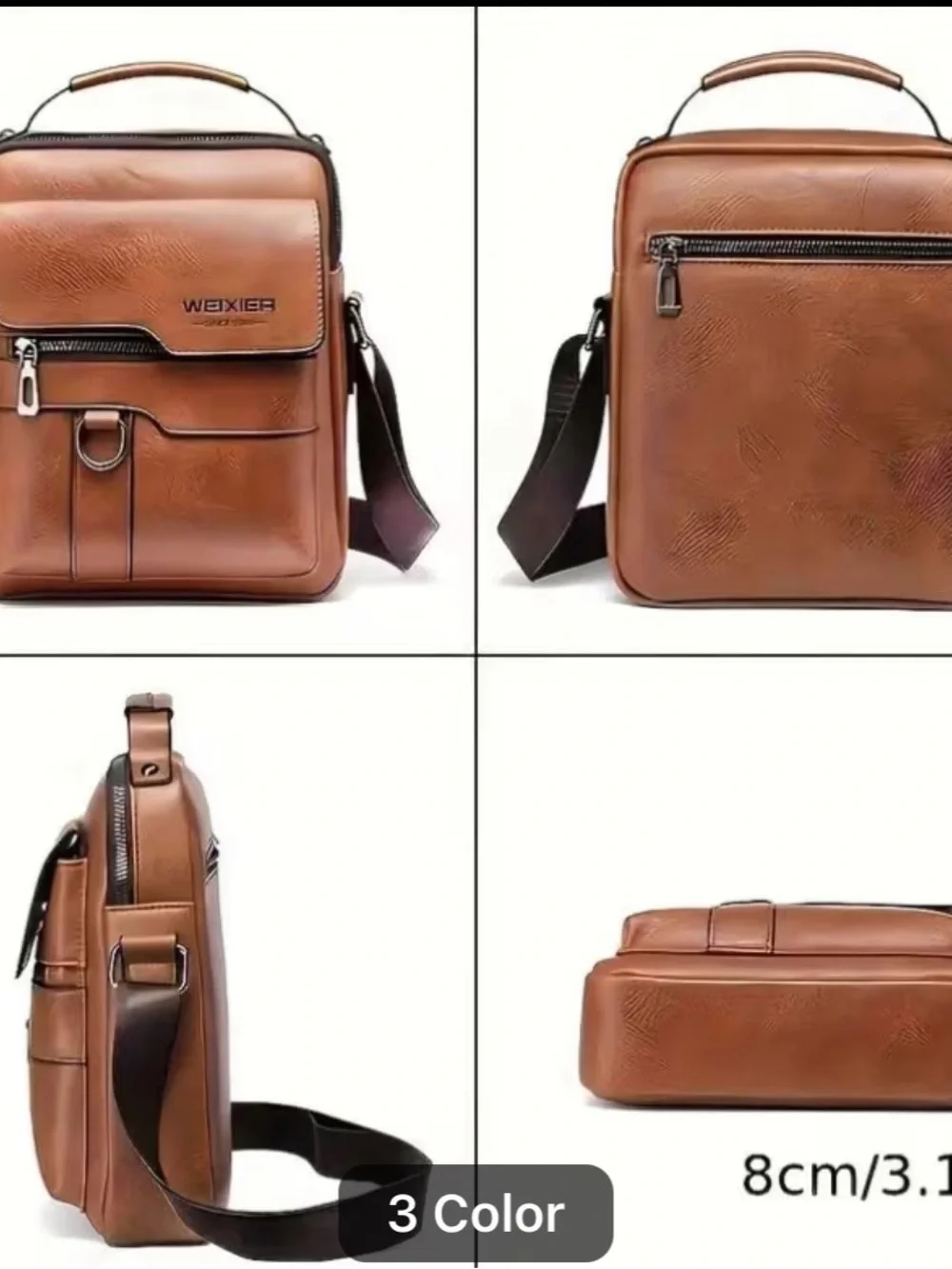 Men's Tan Leather Crossbody Bag